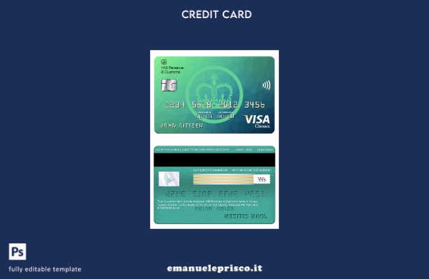 stile verificato Modello di carta classico per visto bancario HM Revenue & Custo